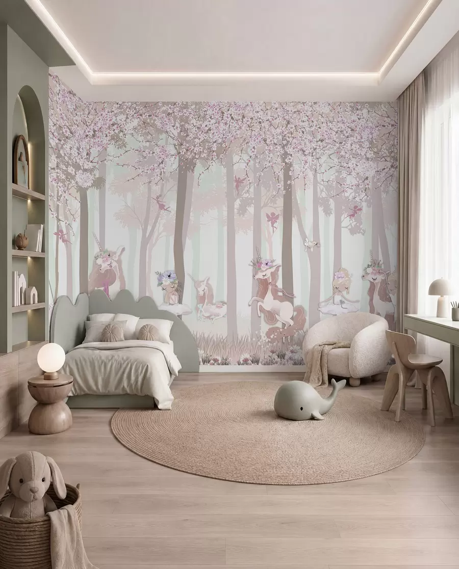 murais de parede Princesas no bosque florido u98694