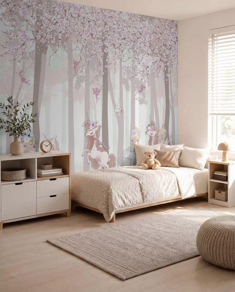 murais de parede Princesas no bosque florido u98694