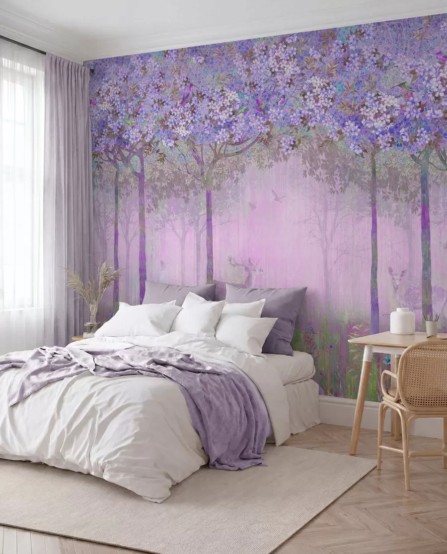murais de parede Bosque em flor — Lilás u62100v2