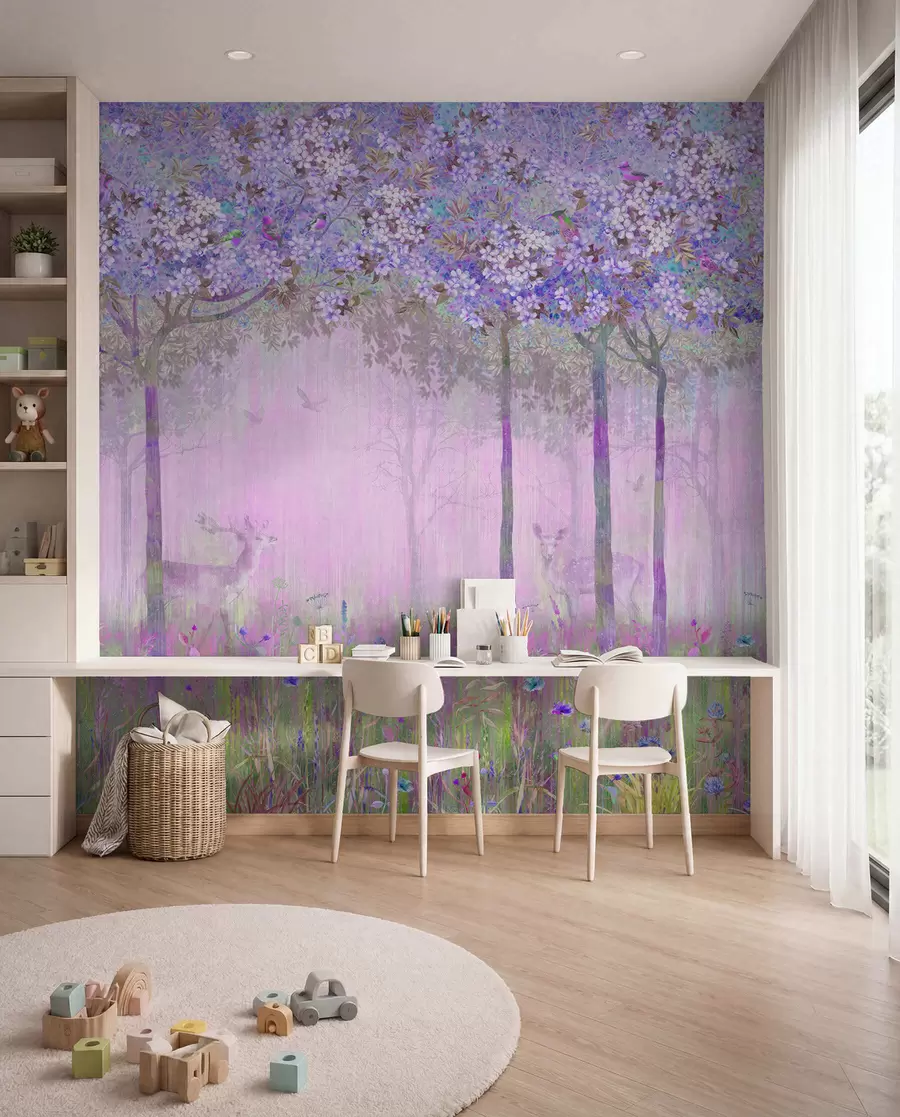 murais de parede Bosque em flor — Lilás u62100v2