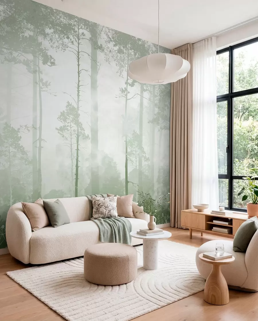 murais de parede A floresta no nevoeiro u94439v2