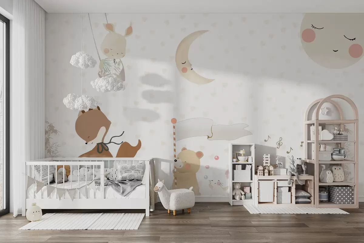 murais de parede Design de papel de parede com animais giros u99000