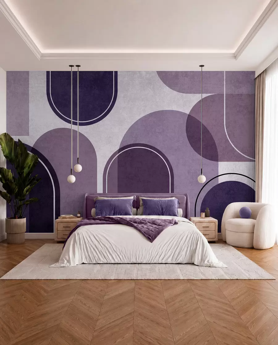 murais de parede Arcos geométricos em roxo u99095v4