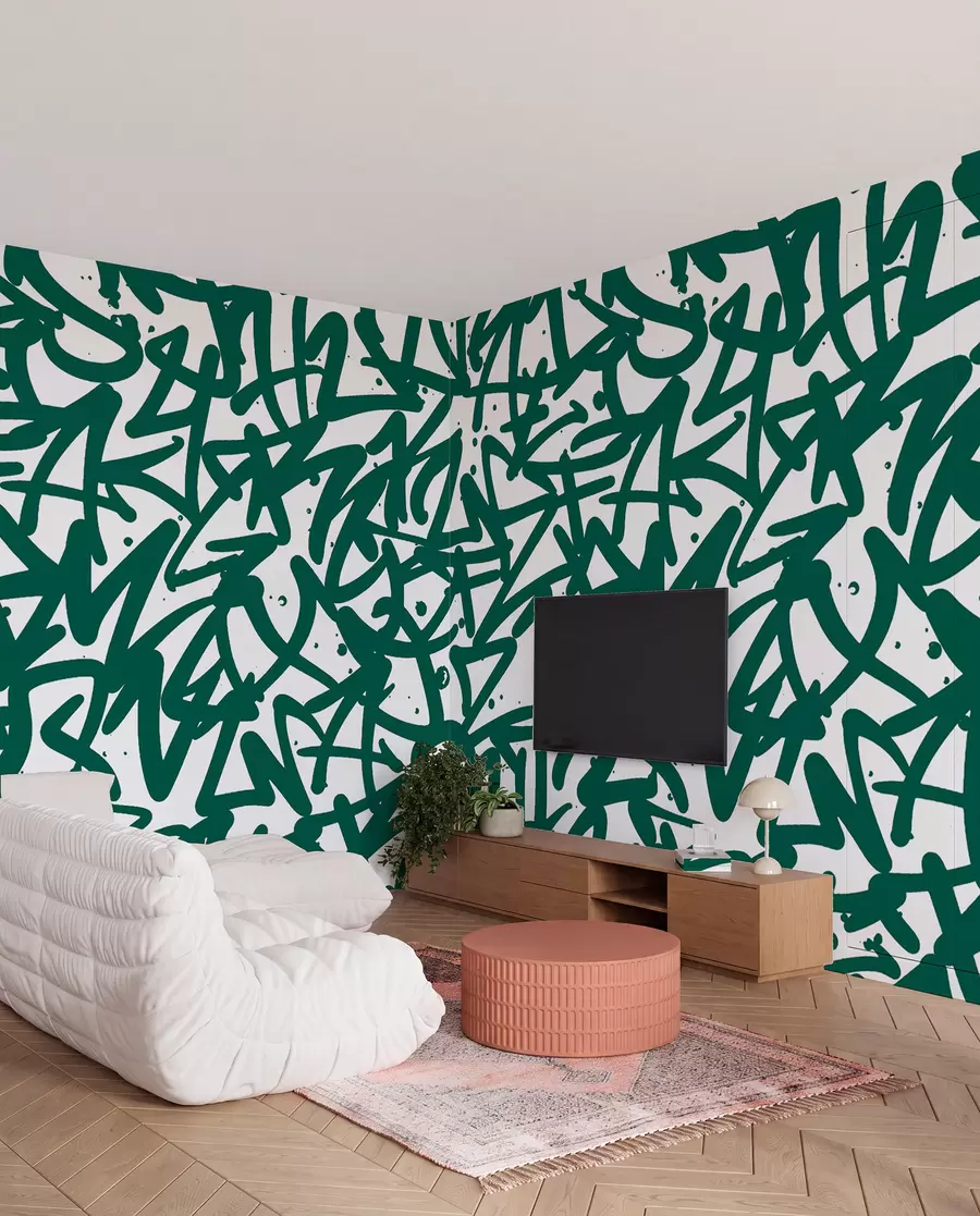 murais de parede Emoções do graffiti: Verde u99087
