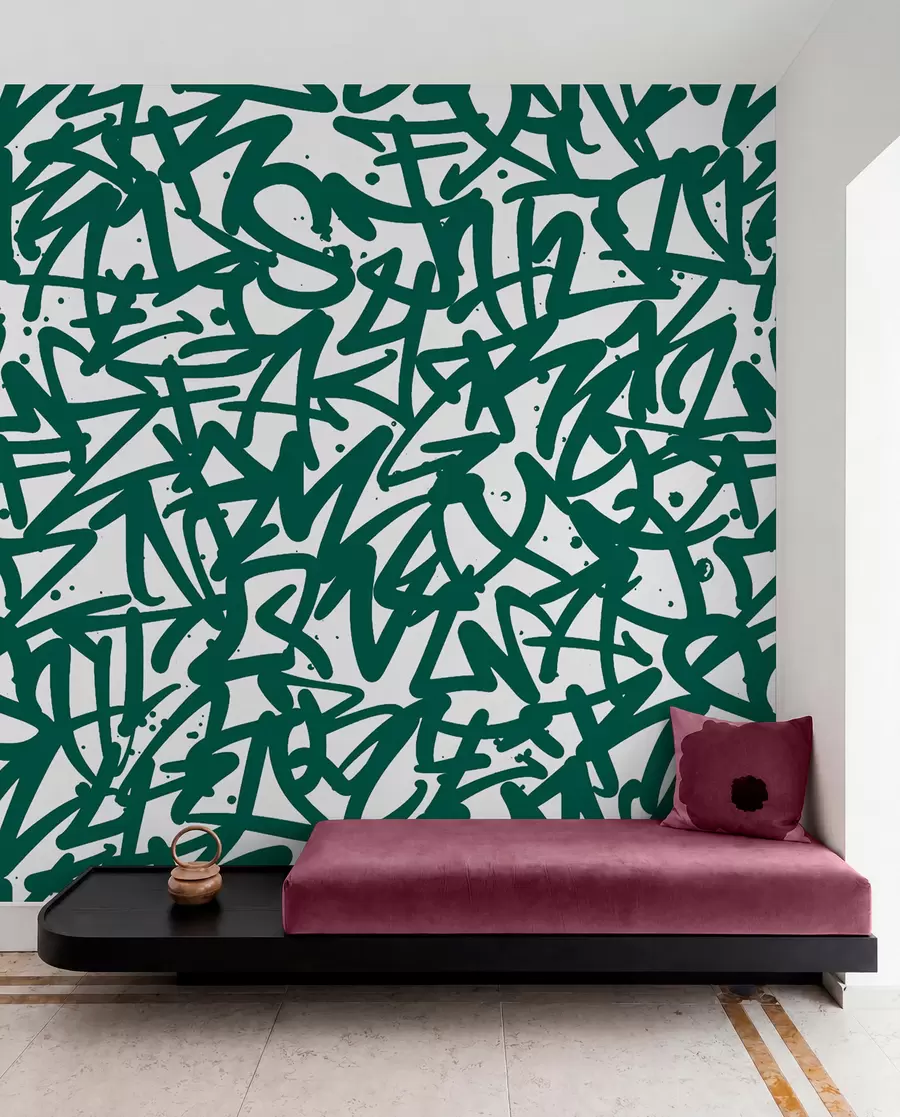 murais de parede Emoções do graffiti: Verde u99087