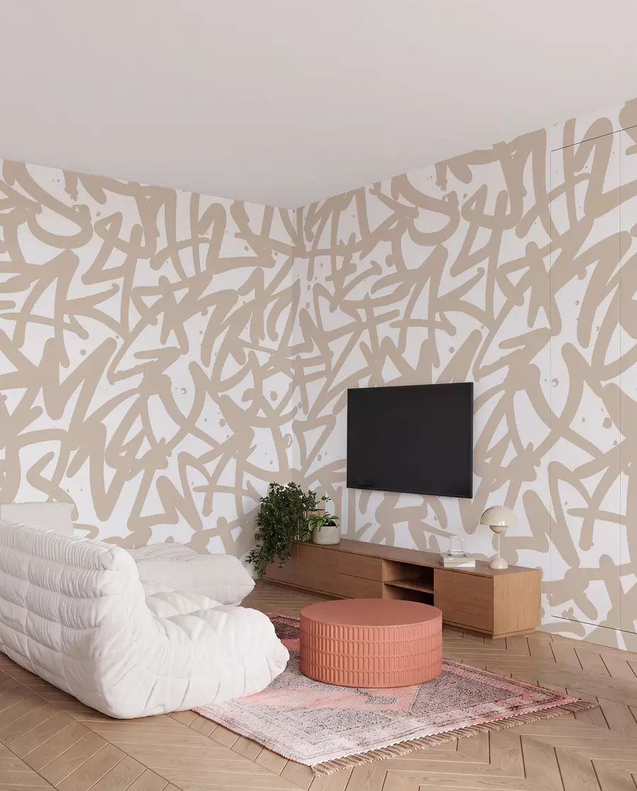 murais de parede Graffiti Emotions: Bege u99087v1