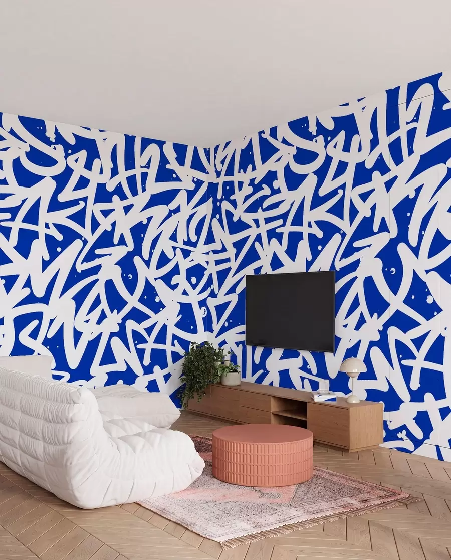 murais de parede Emoções do graffiti: Azul u99087v2