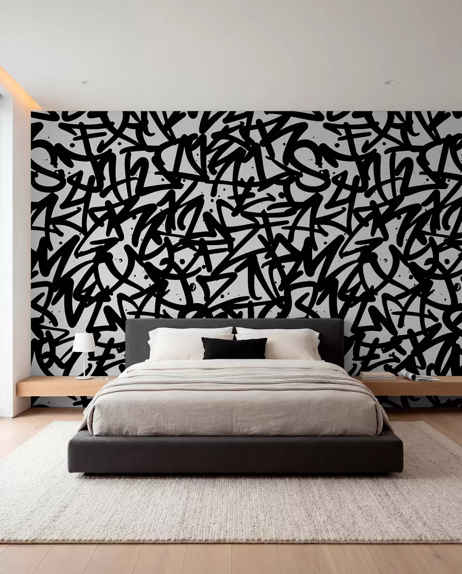 murais de parede Emoções do graffiti: Preto u99087v3