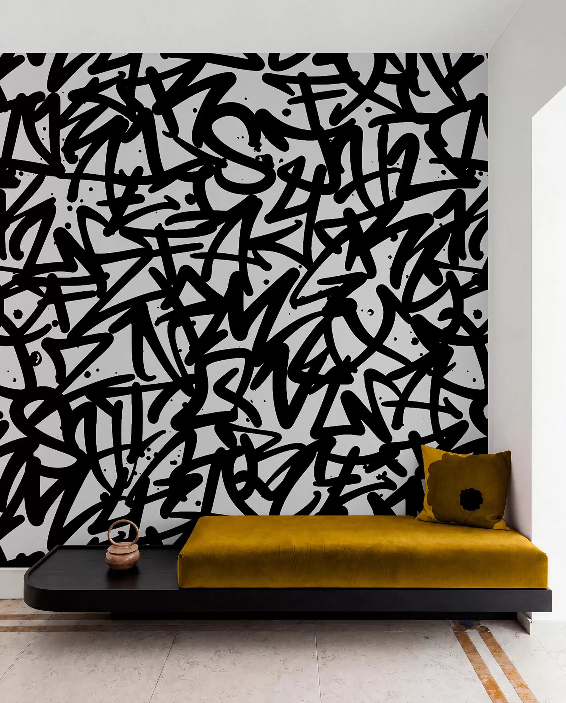 murais de parede Emoções do graffiti: Preto u99087v3