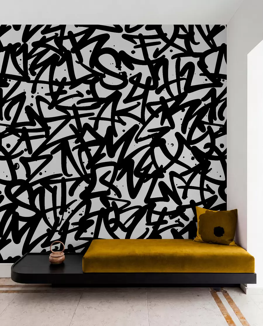 murais de parede Emoções do graffiti: Preto u99087v3
