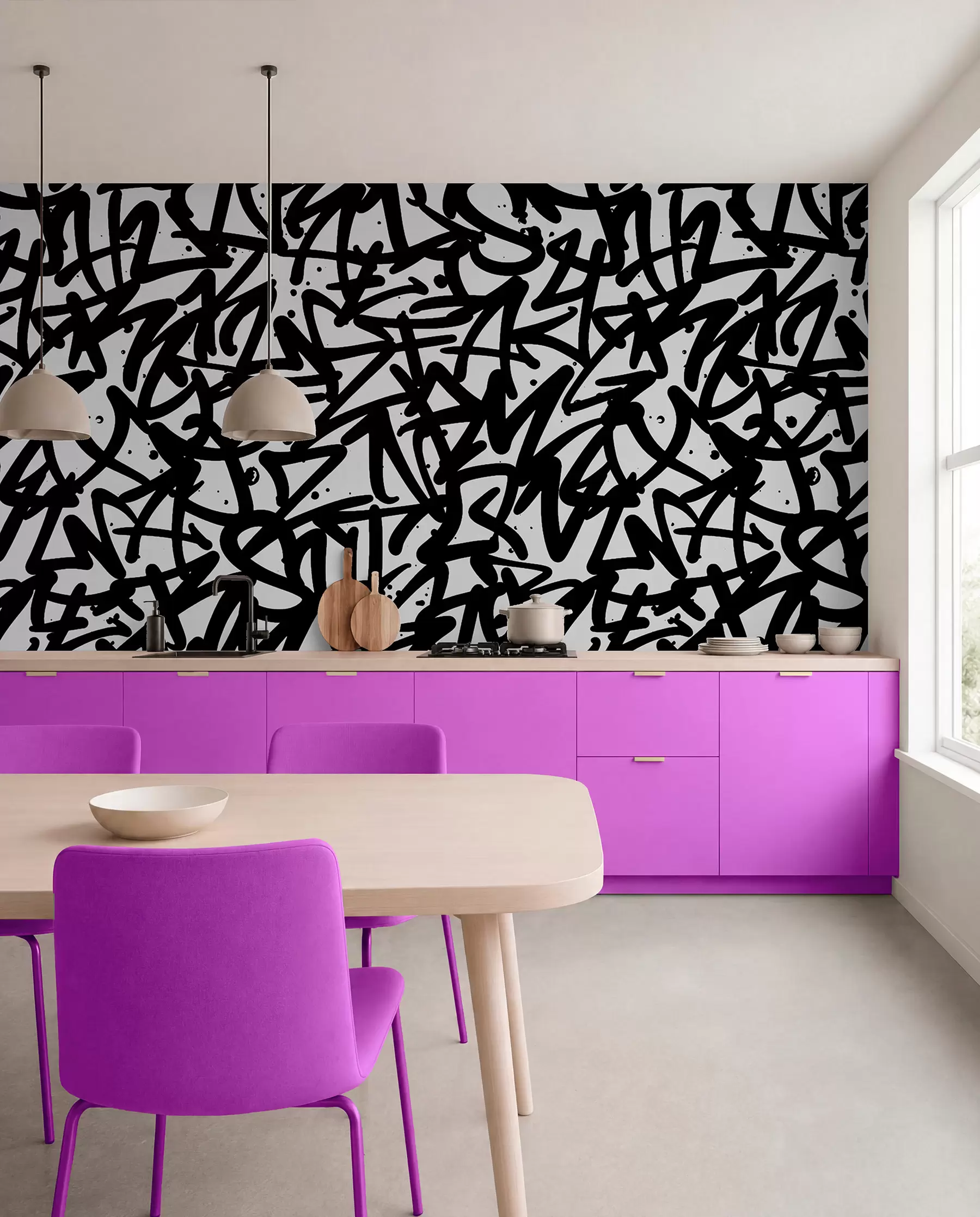 murais de parede Emoções do graffiti: Preto u99087v3