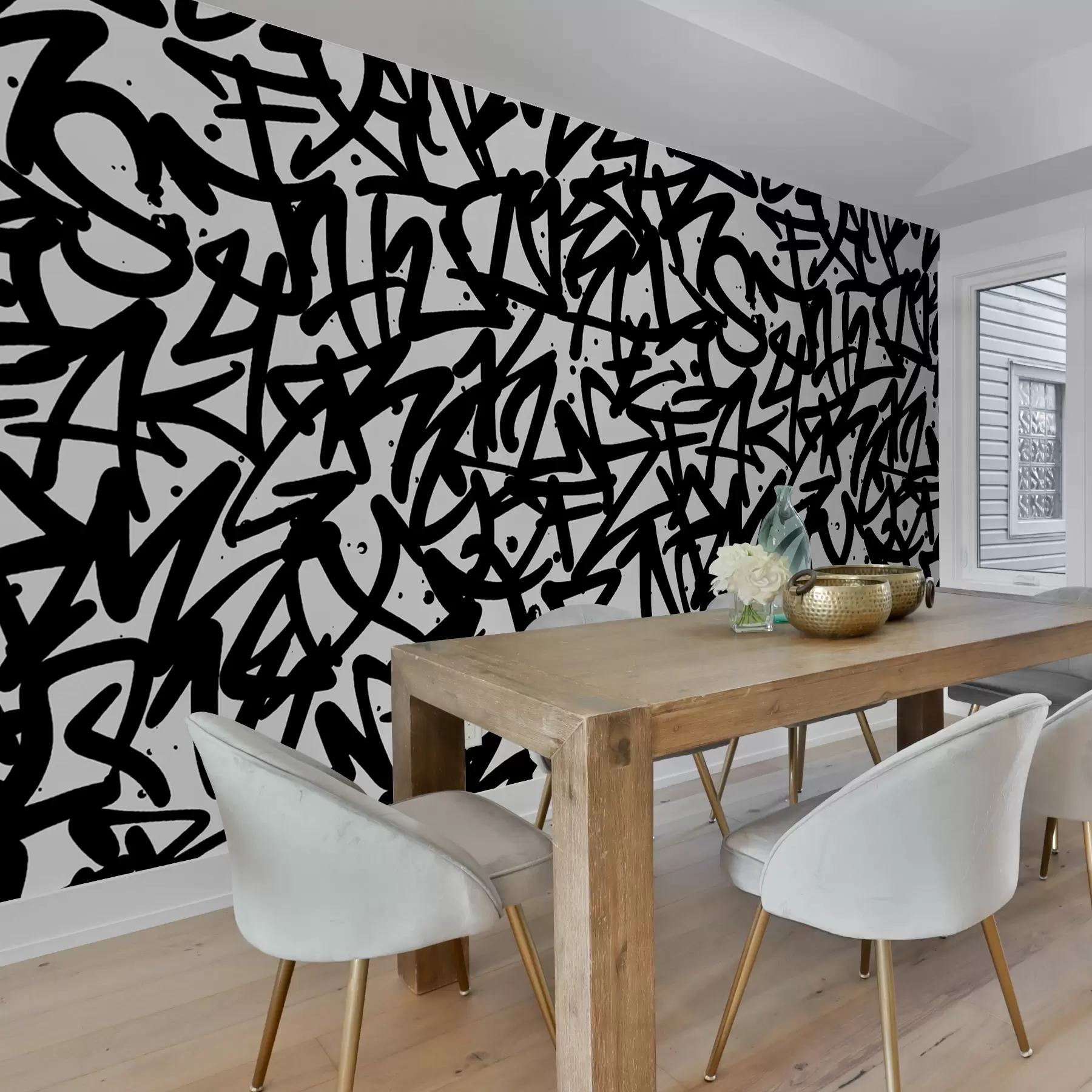 murais de parede Emoções do graffiti: Preto u99087v3