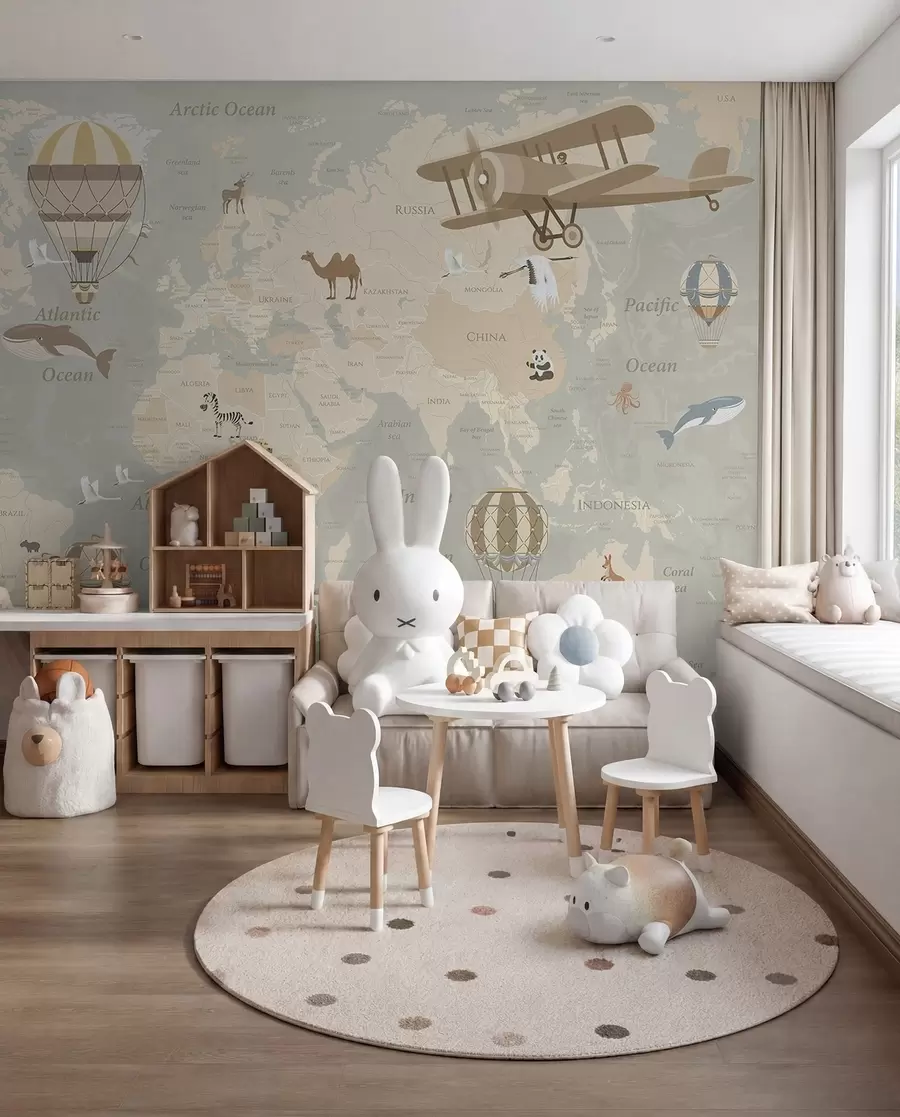 murais de parede Mapa do mundo com balões II u36066d2