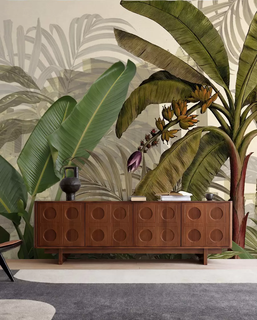 murais de parede Selva tropical e folhas u74748d1