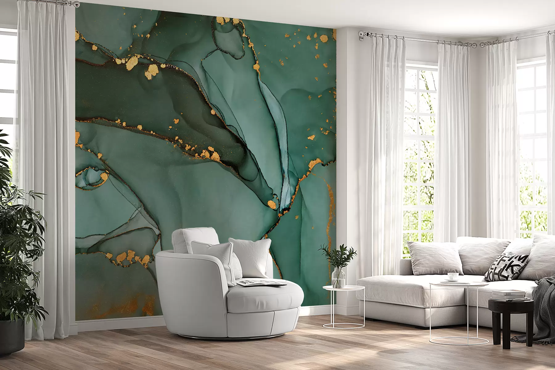 murais de parede Mármore Onyx de luxo com fendas metálicas u50235d1