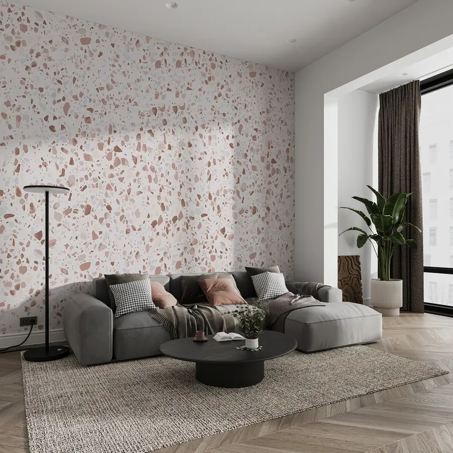 murais de parede Terrazzo cor-de-rosa u99668