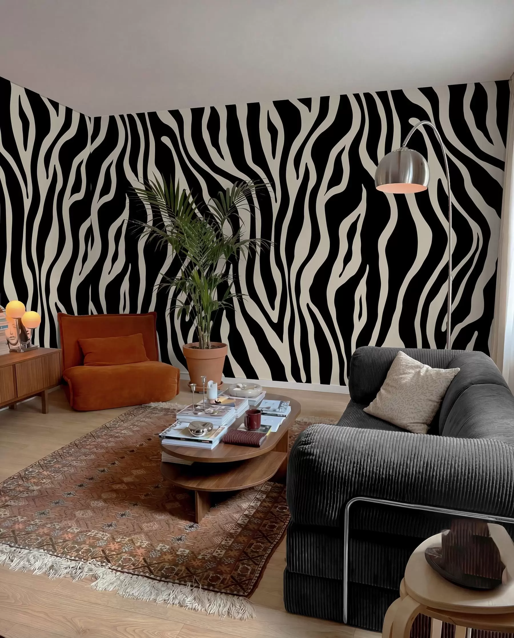 murais de parede Impressão vetorial de pele de zebra a preto e branco u99173v3