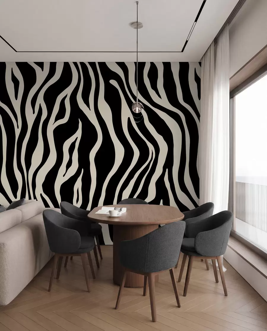 murais de parede Impressão vetorial de pele de zebra a preto e branco u99173v3